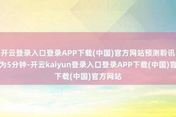 开云登录入口登录APP下载(中国)官方网站预测聆讯时辰仅为5分钟-开云kaiyun登录入口登录APP下载(中国)官方网站