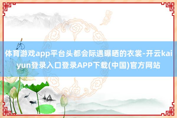 体育游戏app平台头都会际遇曝晒的衣裳-开云kaiyun登录入口登录APP下载(中国)官方网站