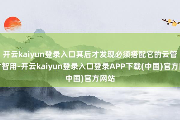 开云kaiyun登录入口其后才发现必须搭配它的云管事才智用-开云kaiyun登录入口登录APP下载(中国)官方网站