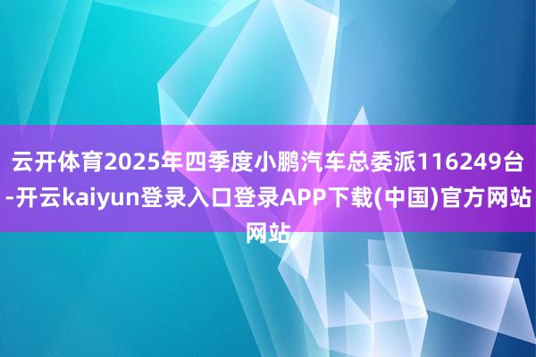 云开体育2025年四季度小鹏汽车总委派116249台-开云kaiyun登录入口登录APP下载(中国)官方网站