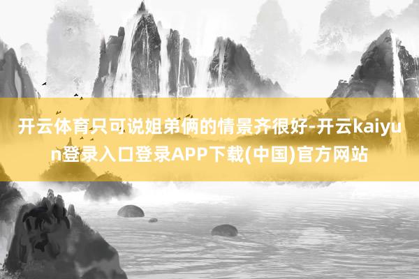 开云体育只可说姐弟俩的情景齐很好-开云kaiyun登录入口登录APP下载(中国)官方网站