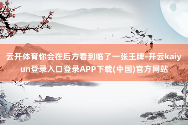 云开体育你会在后方看到临了一张王牌-开云kaiyun登录入口登录APP下载(中国)官方网站